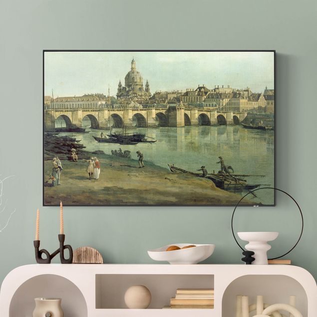 Quadro post impressionista Bernardo Bellotto - Vista di Dresda dalla riva destra dell'Elba