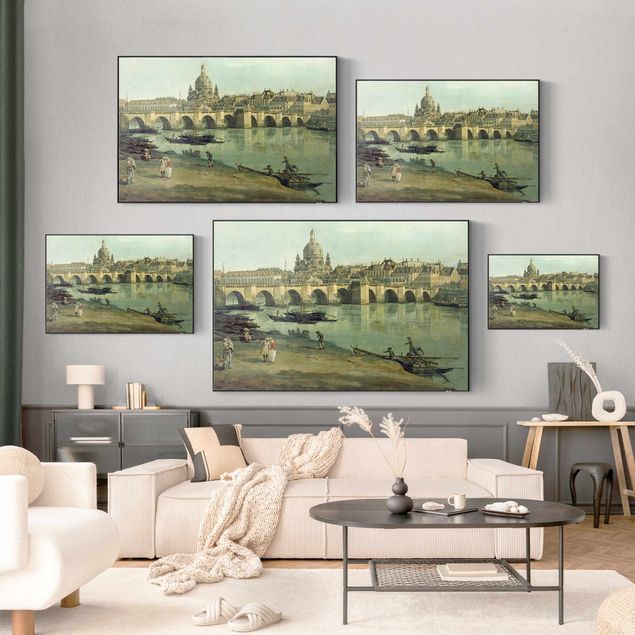Stile di pittura Bernardo Bellotto - Vista di Dresda dalla riva destra dell'Elba