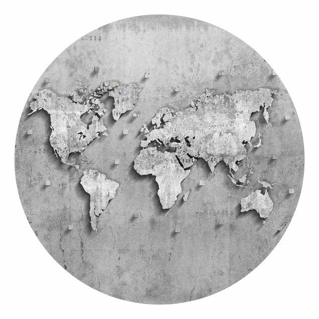 Carta da parati tnt Mappa del mondo in cemento