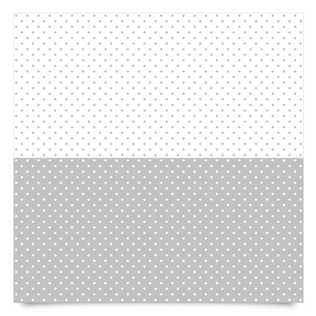 Pellicole adesive per pareti Set di motivi a puntini in grigio e bianco