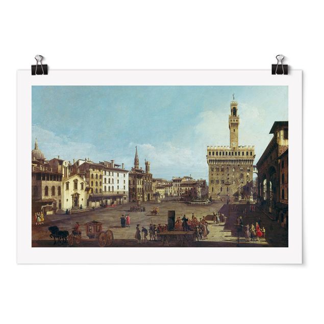 Riproduzioni quadri famosi Bernardo Bellotto - Piazza della Signoria a Firenze