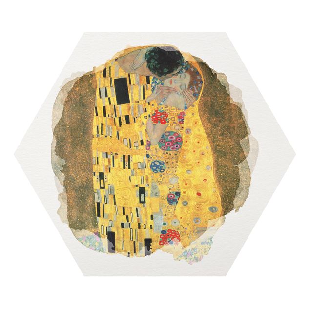 Riproduzioni quadri Acquerelli - Gustav Klimt - Il bacio