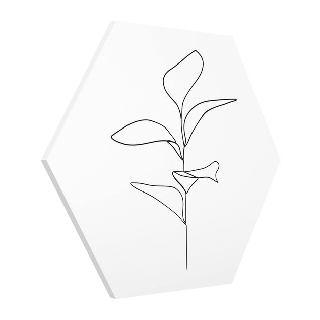 Quadri di fiori Line Art - foglie di piante bianco e nero