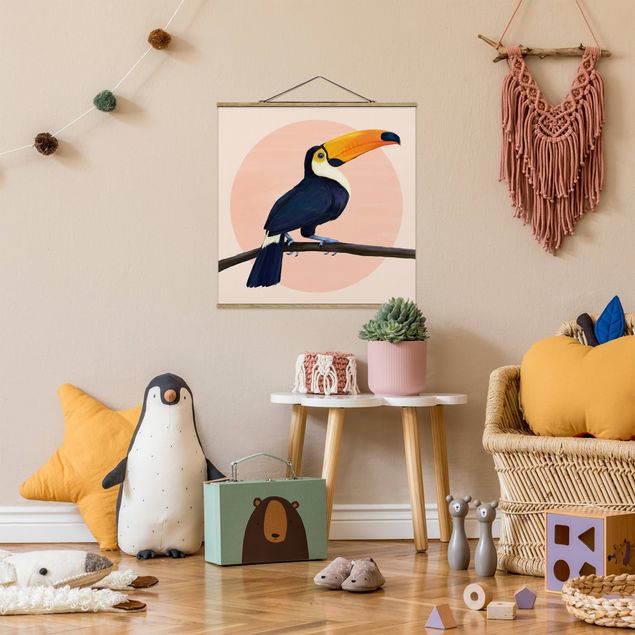 Riproduzioni quadri Illustrazione - Uccello Tucano Pittura Pastello