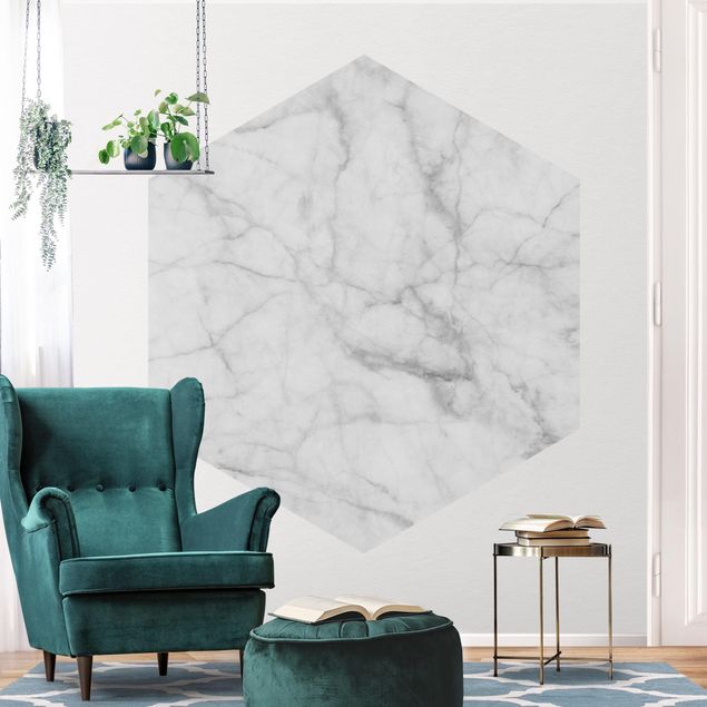 Carte da parati effetto marmo Bianco Carrara