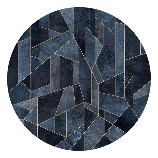 Carte da parati moderne Geometria blu acquerello