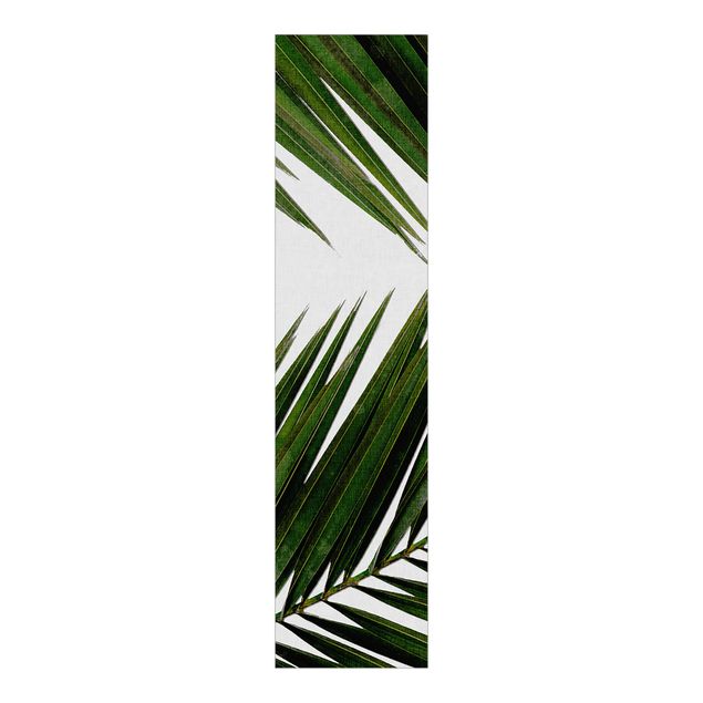 Tende a pannello scorrevoli con paesaggio Vista attraverso le foglie di palma verde