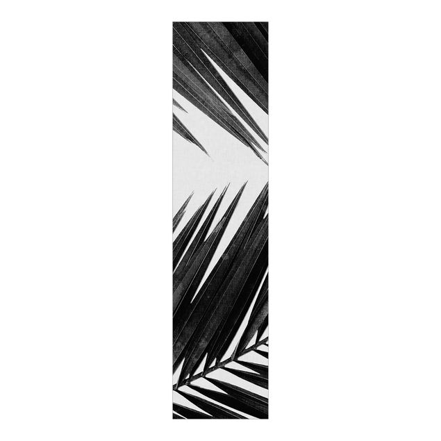 Tende a pannello scorrevoli con paesaggio Vista sulle foglie di palma in bianco e nero