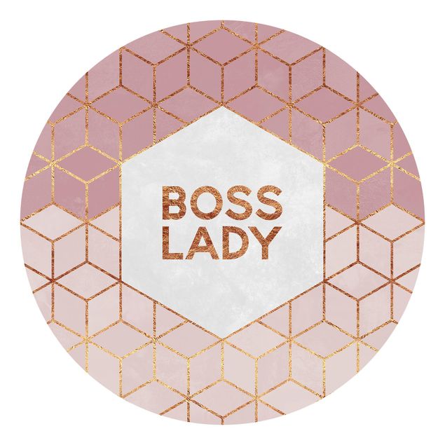 Carta da parati moderne Boss Lady Esagoni Rosa