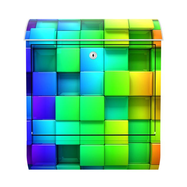 Cassette della posta con motivo astratto Cubi 3D