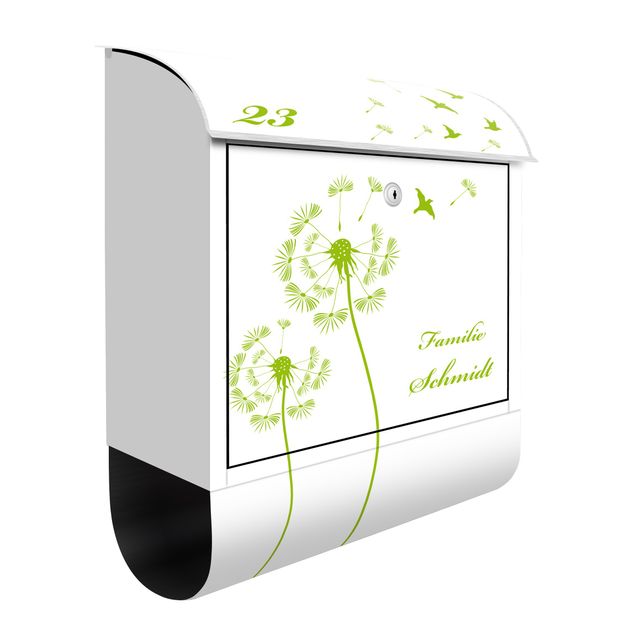 Cassette della posta con fiori Testo personalizzato Dandelion