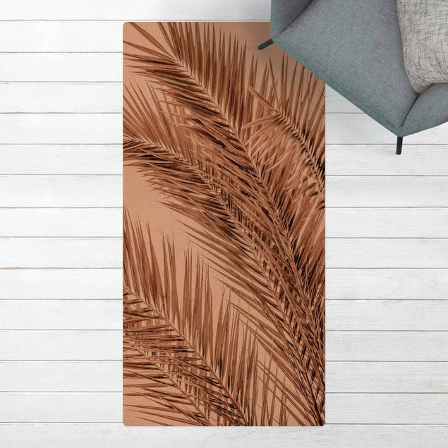 Tappeti moderni Fronde di palma color bronzo