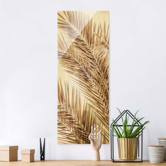 Quadro paesaggio Fronde di palma color bronzo