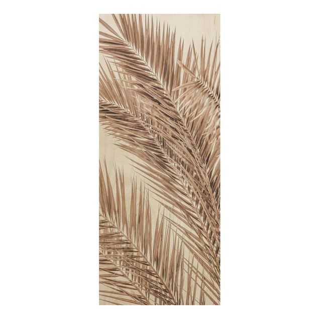 Quadri in legno con paesaggio Fronde di palma color bronzo