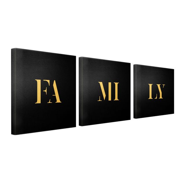 Quadri su tela Lettere FAMILY Bianco Set I