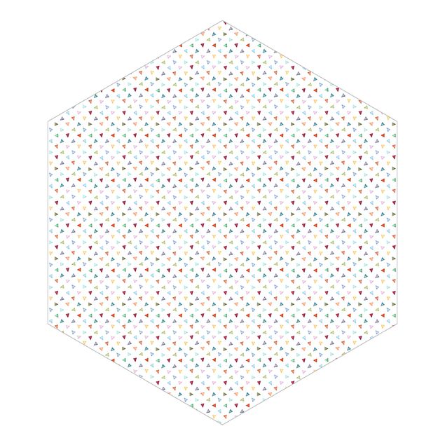 Fotomurale esagonale Triangoli colorati ad acquerello