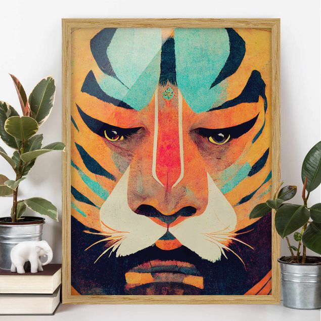Quadri tigre Illustrazione di tigre colorata