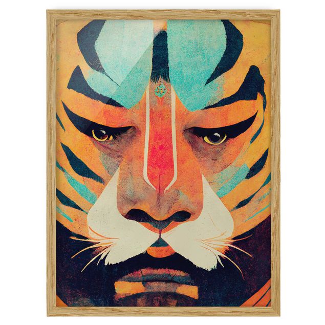 Quadri animali Illustrazione di tigre colorata
