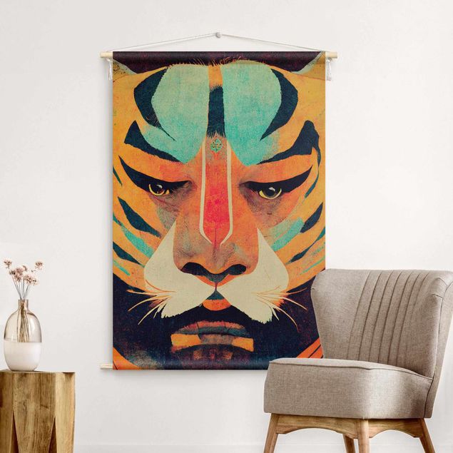 Quadri tigre Illustrazione di tigre colorata