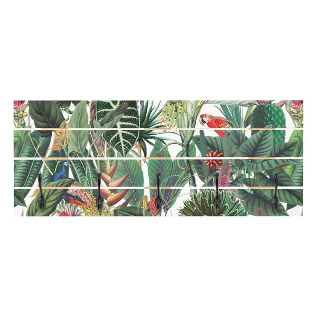 Attaccapanni colorati Motivo di foresta tropicale colorata