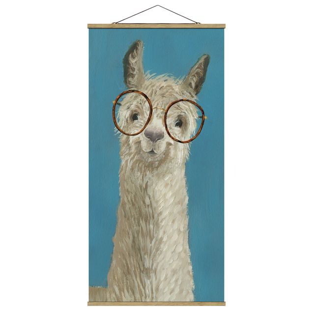 Quadro moderno blu Lama con occhiali I