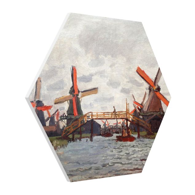 Quadro moderno Claude Monet - Mulini a vento a Westzijderveld, vicino a Zaandam