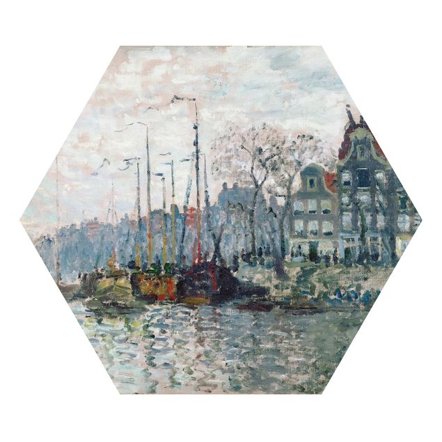 Riproduzione quadri famosi Claude Monet - Veduta di Prins Hendrikkade e Kromme Waal ad Amsterdam
