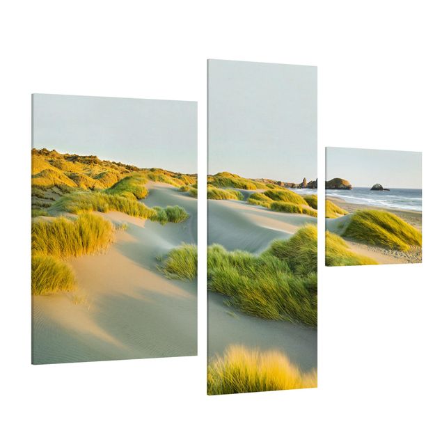 Quadri su tela con dune Dune ed erbe sul mare
