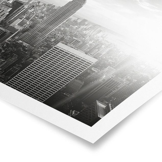 Poster bianco e nero Skyline di Manhattan