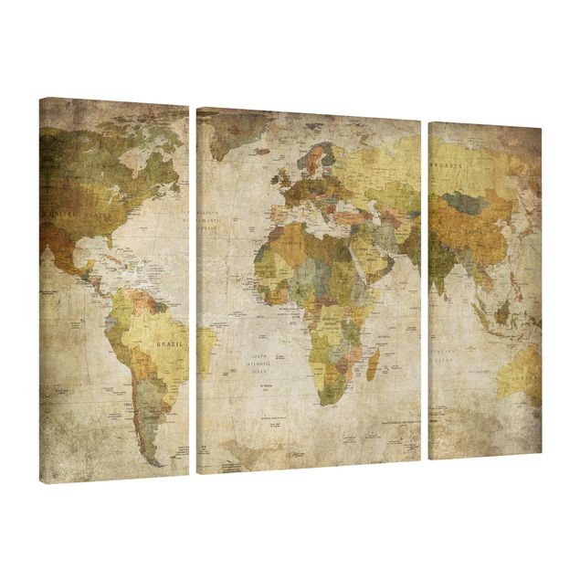 Quadro vintage Map Of The World
