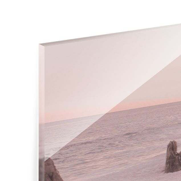 Paraschizzi in vetro - Spiaggia oro rosa - Formato orizzontale 2:1