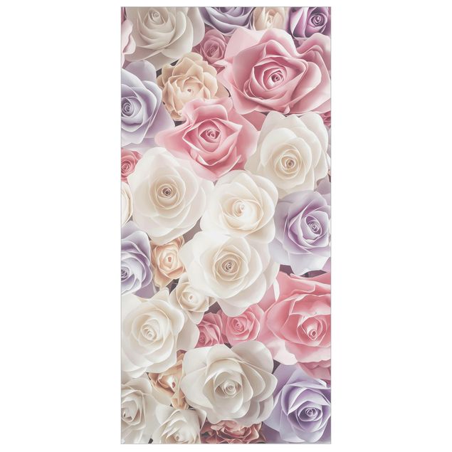 Tenda a pannello Pastel Paper Art Roses 250x120cm