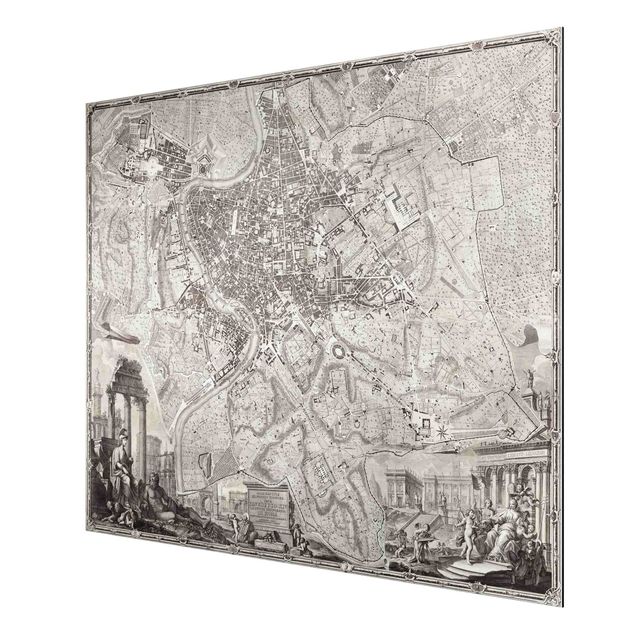 Quadro mappamondo Mappa vintage Roma