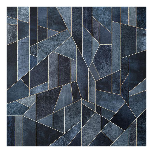 Quadri moderni   Geometria blu acquerello