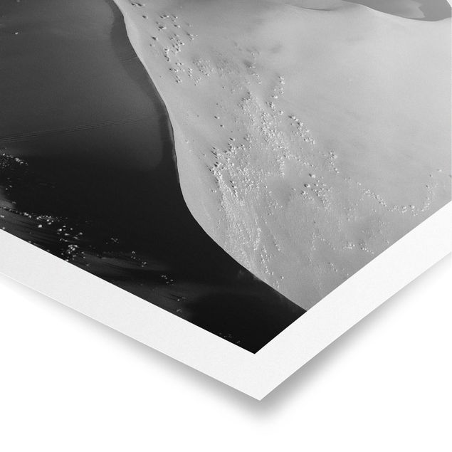 Poster bianco nero Deserto - Dune astratte