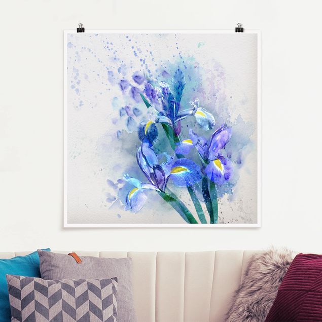Quadri con fiori Fiori ad acquerello - Iris