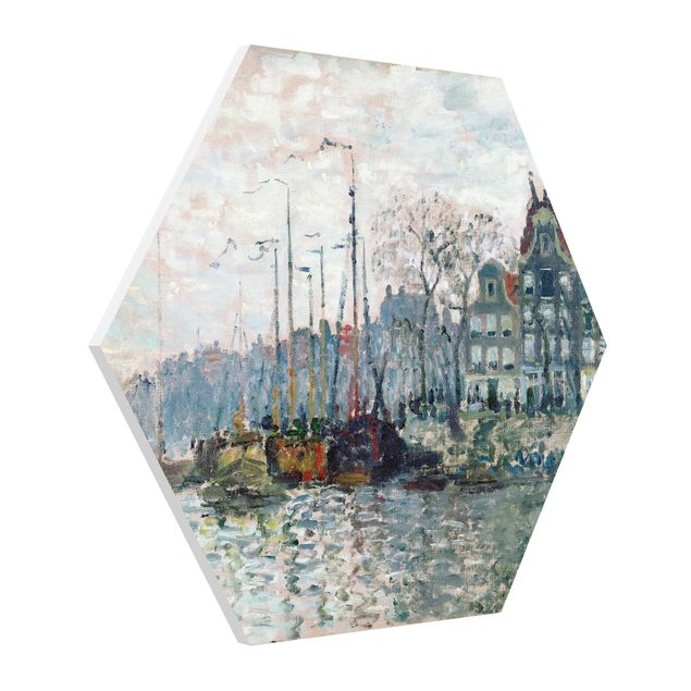 Quadri moderni per arredamento Claude Monet - Veduta di Prins Hendrikkade e Kromme Waal ad Amsterdam