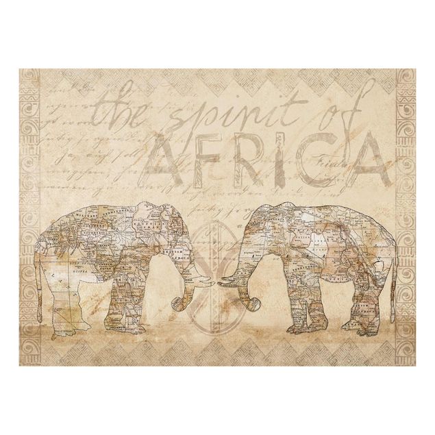 Quadri con elefanti Collage vintage - Spirito dell'Africa