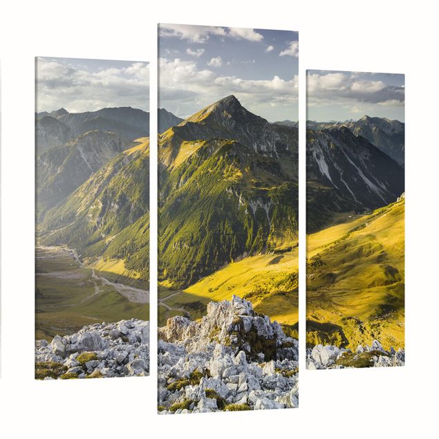 Quadro montagna Montagne e valle delle Alpi di Lechtal in Tirolo