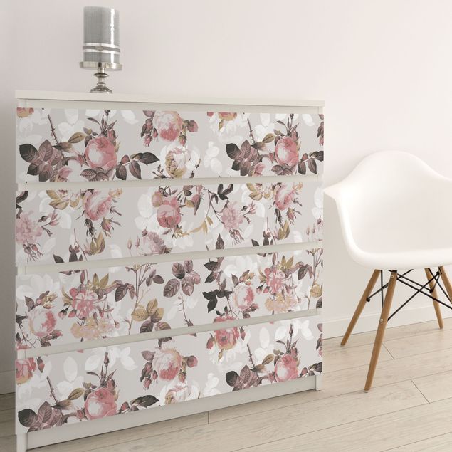 Pellicole adesive per mobili con disegni Motivo floreale vintage con rose