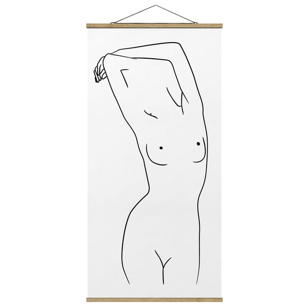 Quadro astratto Line Art - Nudo Bianco e Nero