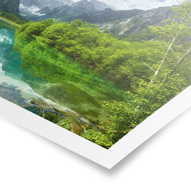Quadri natura Lago di montagna con riflessi d'acqua