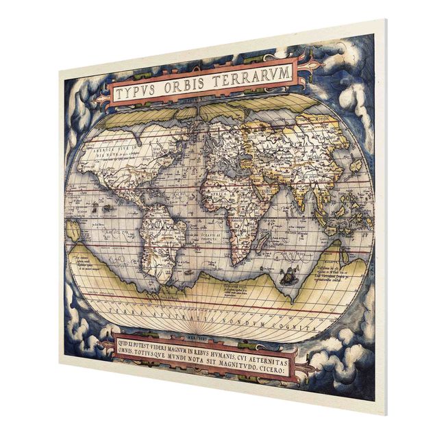 Quadri retro Mappa del mondo storico Typus Orbis Terrarum