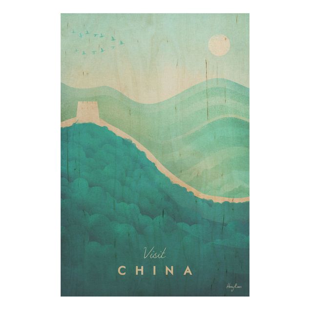 Quadri in legno vintage Poster di viaggio - Cina