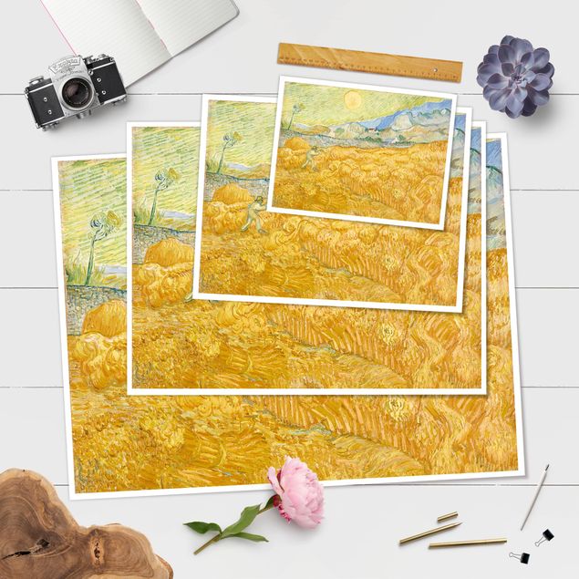 Poster - Vincent Van Gogh - Campo di grano con Reaper - Orizzontale 3:4