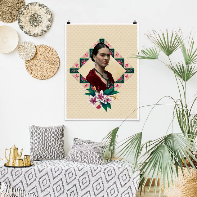 Quadri fiori Frida Kahlo - Fiori e geometria