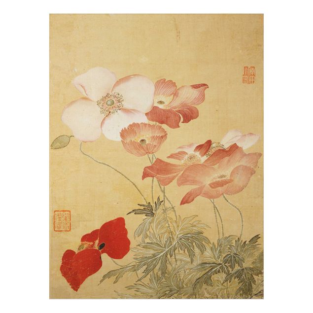 Quadro con papaveri Yun Shouping - Fiore di papavero