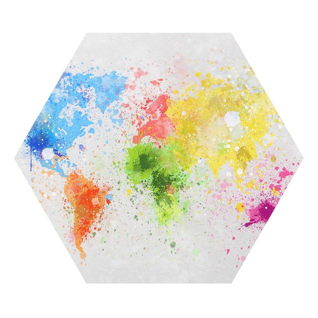 Stampe forex Mappa del mondo a schizzi colorati