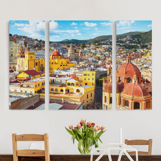 Quadri su tela componibili Case colorate Guanajuato