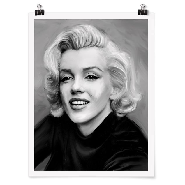 Poster bianco nero Marilyn in privato
